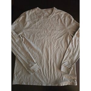 Gap Everyday Soft Mens Long Sleeve Crew Neck T-Shirt Tan Beige Large 100% Cotton